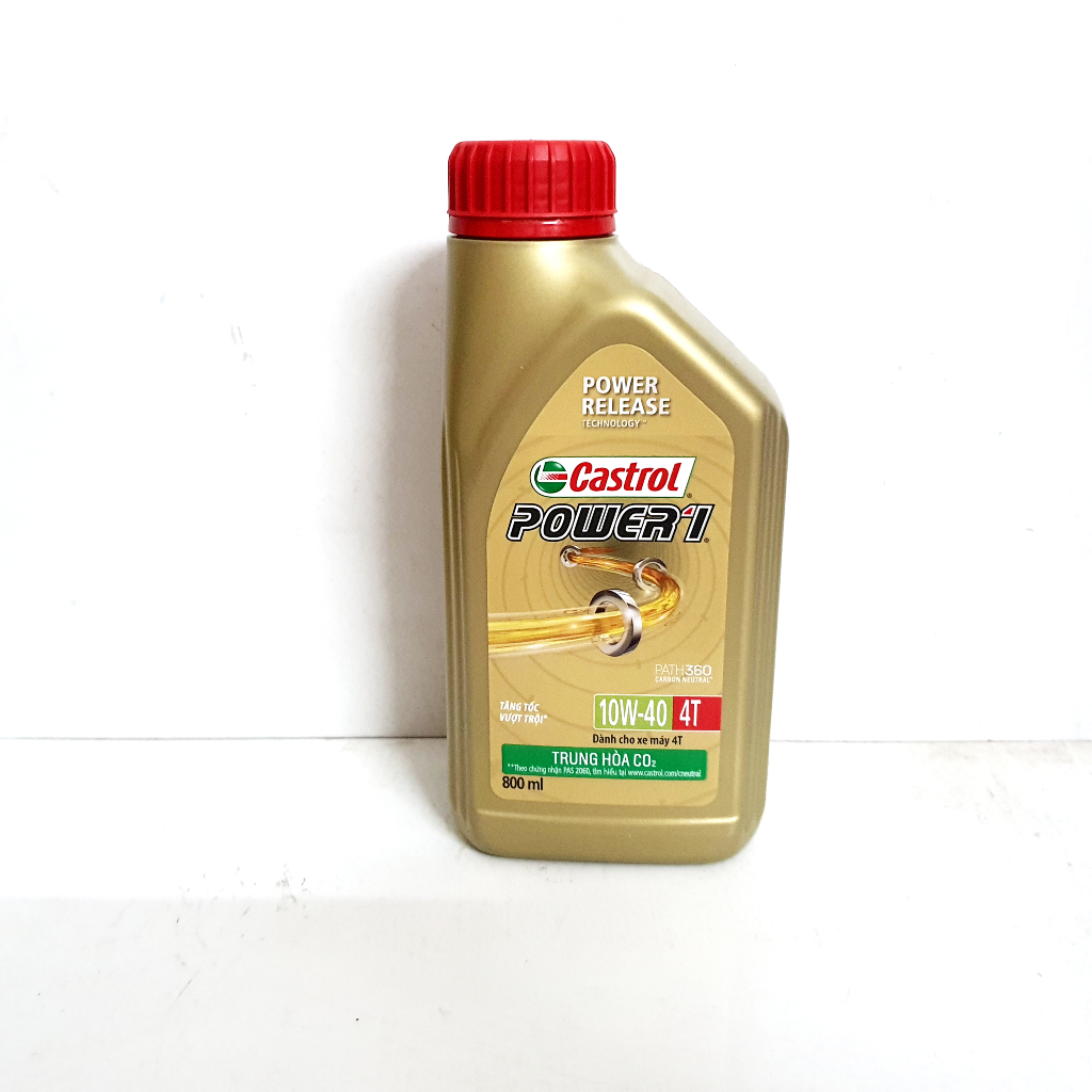Nhớt xe số cao cấp Castrol Power1 10w40 800ML với công thức trung hòa cặn Cacbon dầu nhớt chính hãng - dầu nhớt xịn chăm sóc xe toàn diện