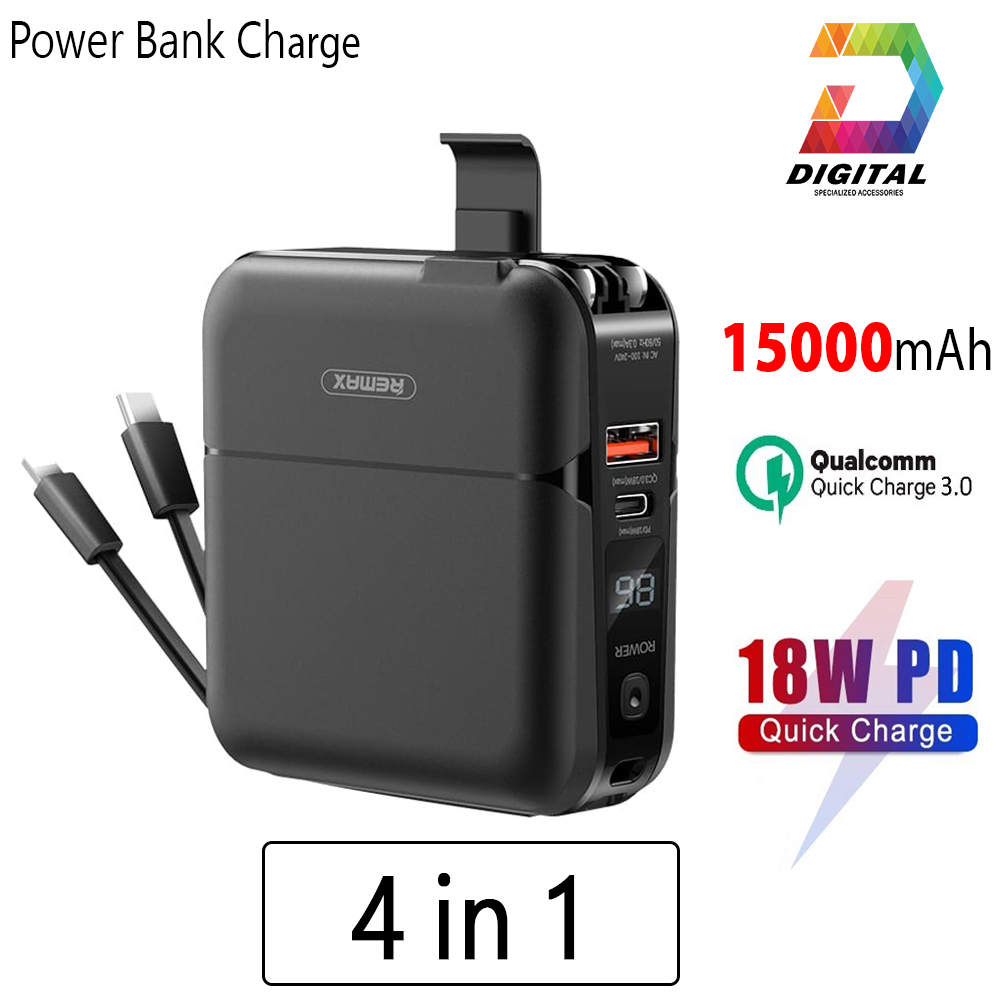 Remax rpp-20 power bank 15000mah genuine 18w quick charge versatile