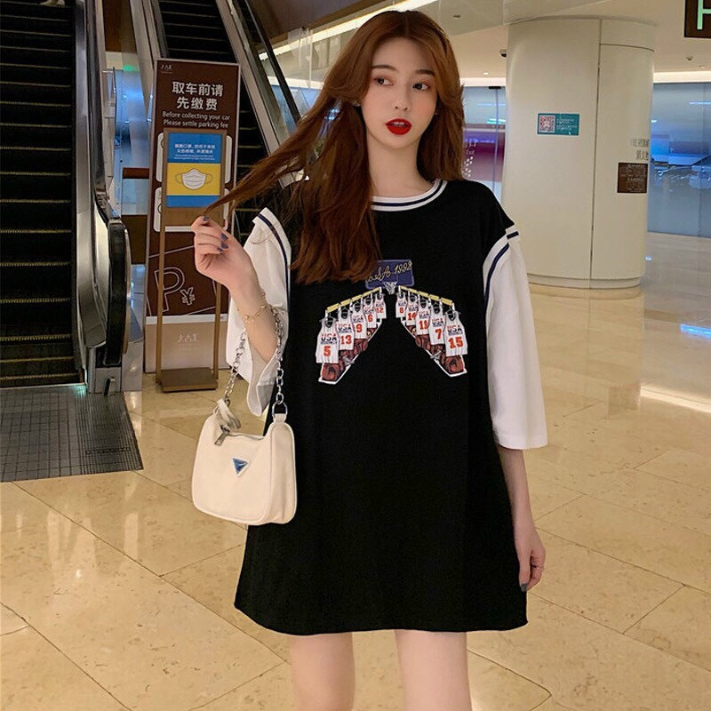 Áo thun form rộng Unisex tay lỡ In giá treo đồ phối 2 màu dễ thương TTML0032