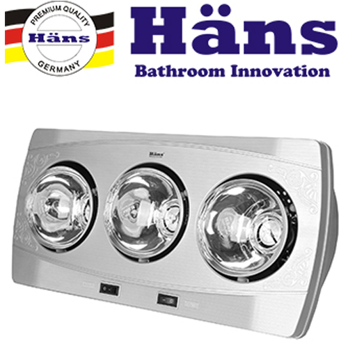 Đèn sưởi nhà tắm Hans bóng trắng H2B / H3B, hàng chính hãng, bảo hành 12 tháng