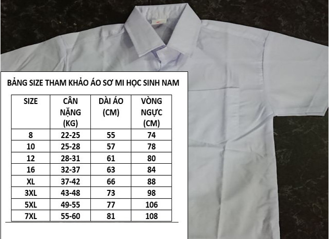 Áo sơ mi học sinh tay ngắn