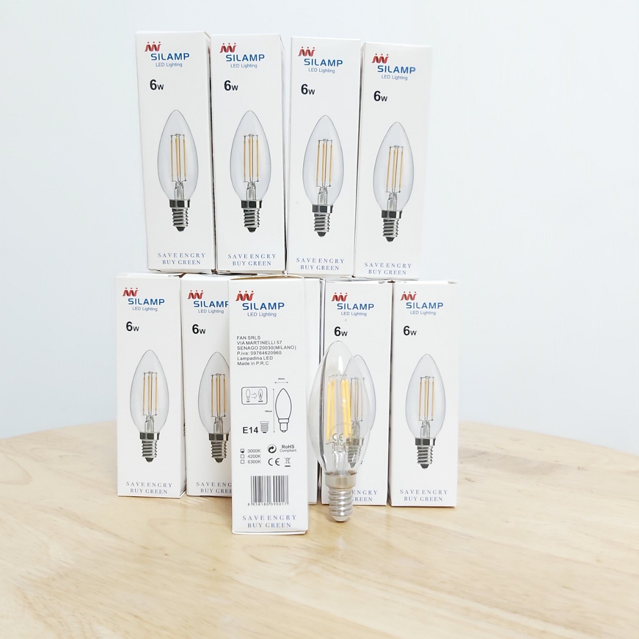 COMBO 10 BÓNG ĐÈN LED Dây Tóc Edison C35 6W E14