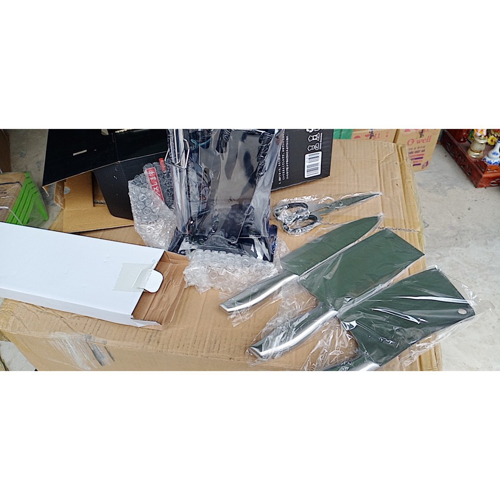 bộ dao nhật seki 5 món kèm đế siêu bén