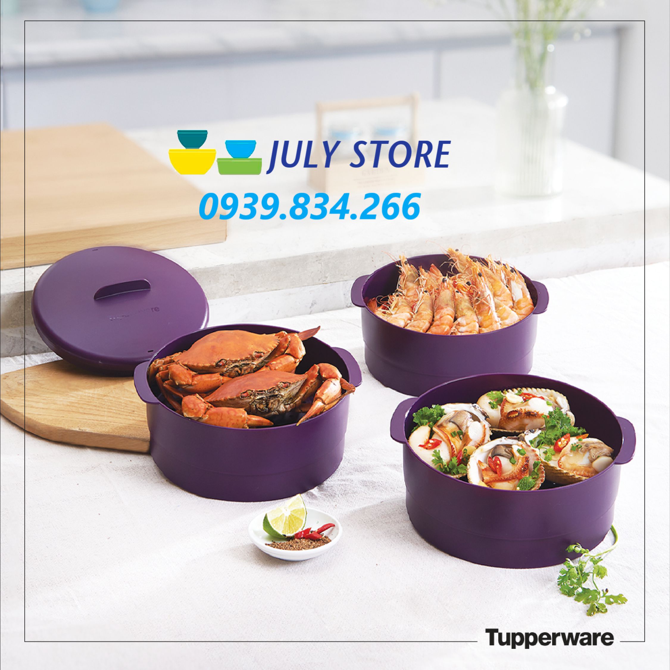 TUPPERWARE XỬNG HẤP 3 TẦNG STEAM IT PARADISE