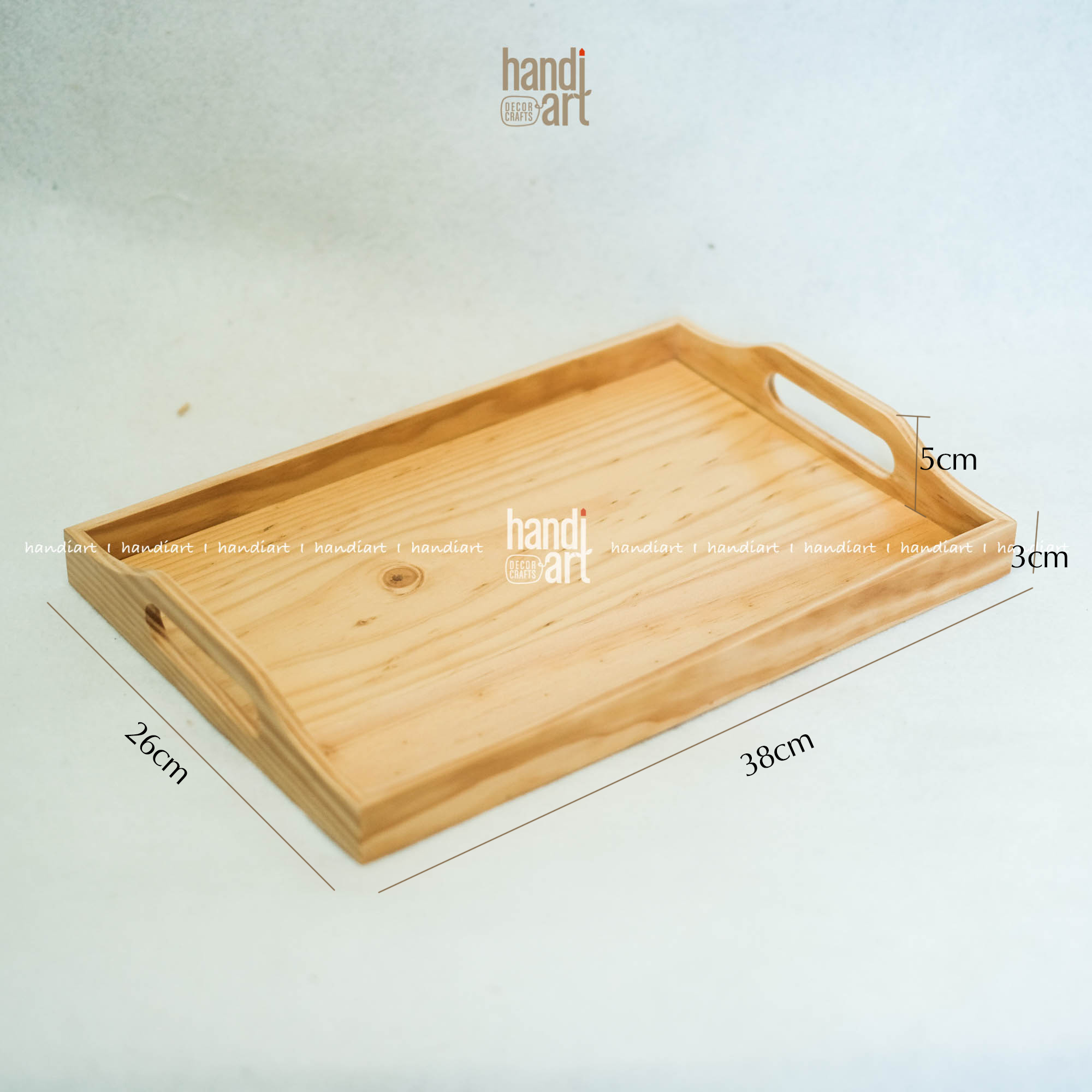 Khay gỗ tay nắm đựng đồ