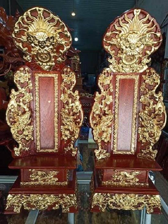 ngai thờ gỗ gõ đỏ kích thước cao 62x23x13 cm