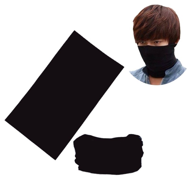 Khăn bịt mặt trơn đen đa năng chống nắng cao cấp, đi xe máy, đi phượt - Vải dày mát co dãn 4 chiều thoáng khí, phù hợp 4 mùa trong năm