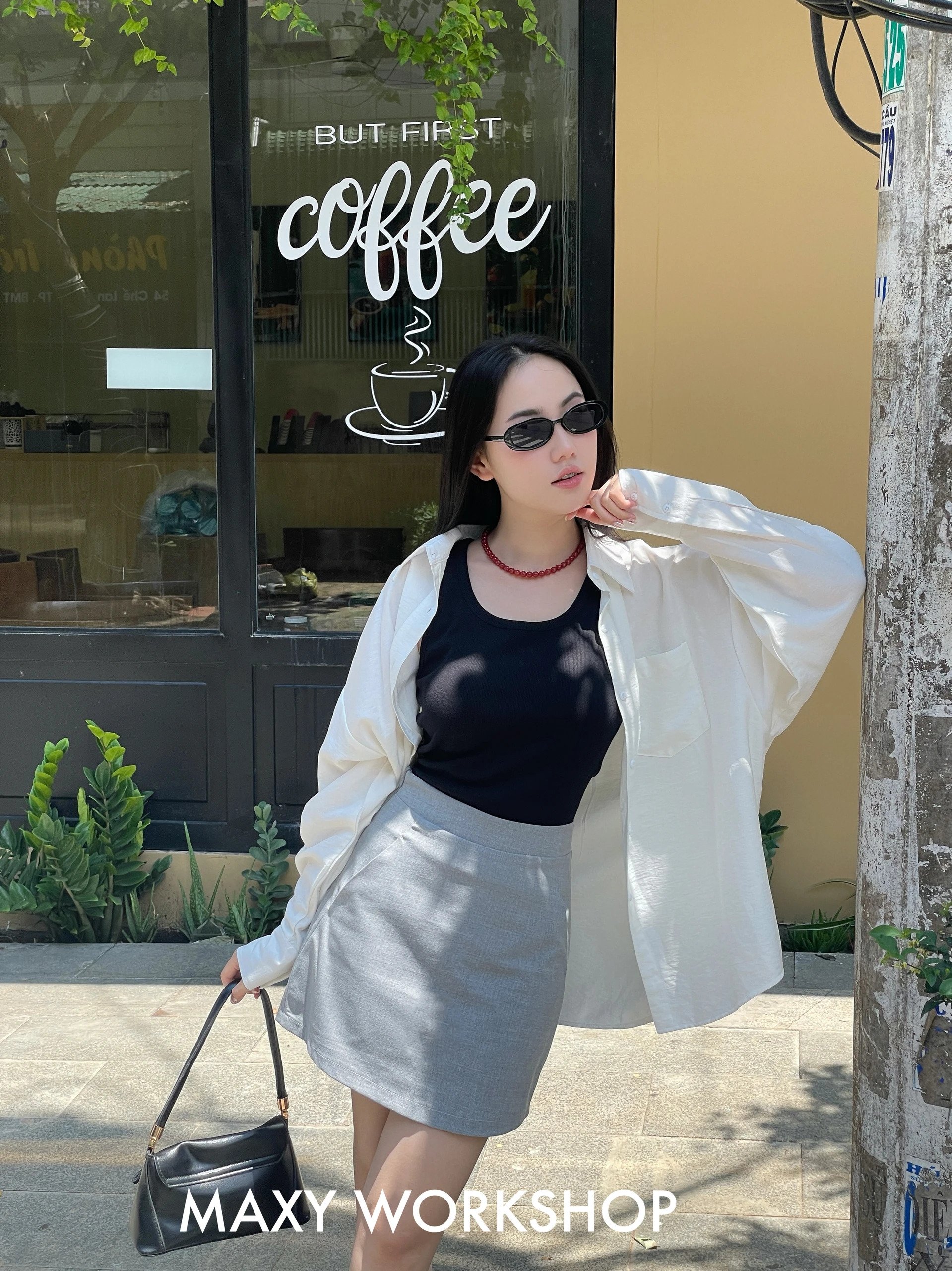 Áo sơ mi nữ tay dài dáng rộng Oversize Shirt Maxy Workshop