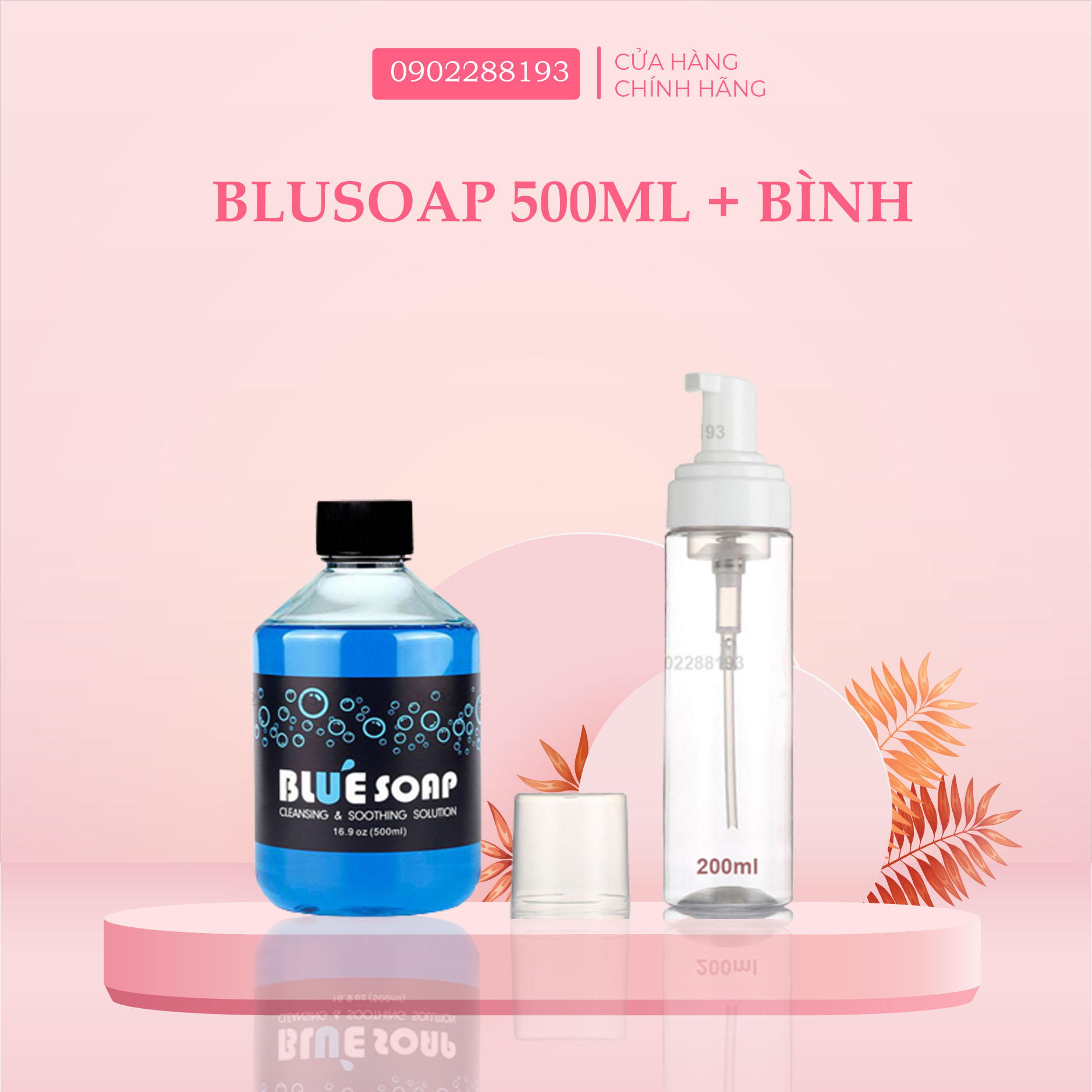 Nước Rửa Blue Soap  Nước rửa hình xăm- Dung Dịch Tạo Bọt- Nước Vệ Sinh Hình Xăm 500ml