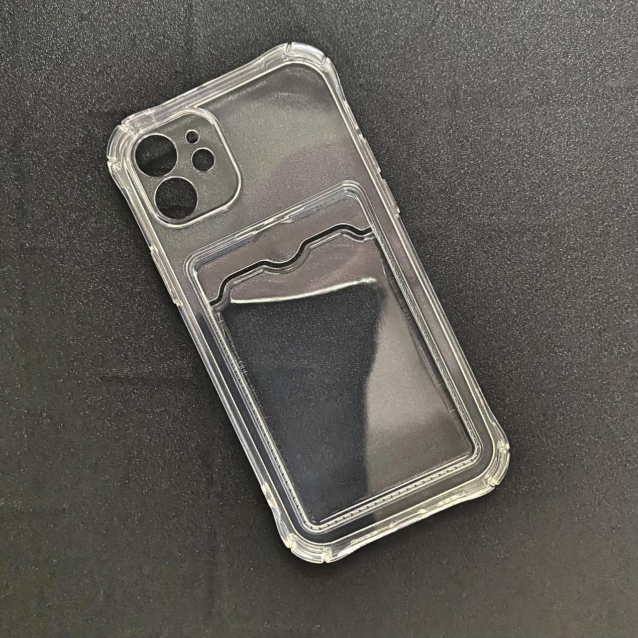 Ốp lưng iphone 12 dẻo trong suốt có khe đựng thẻ