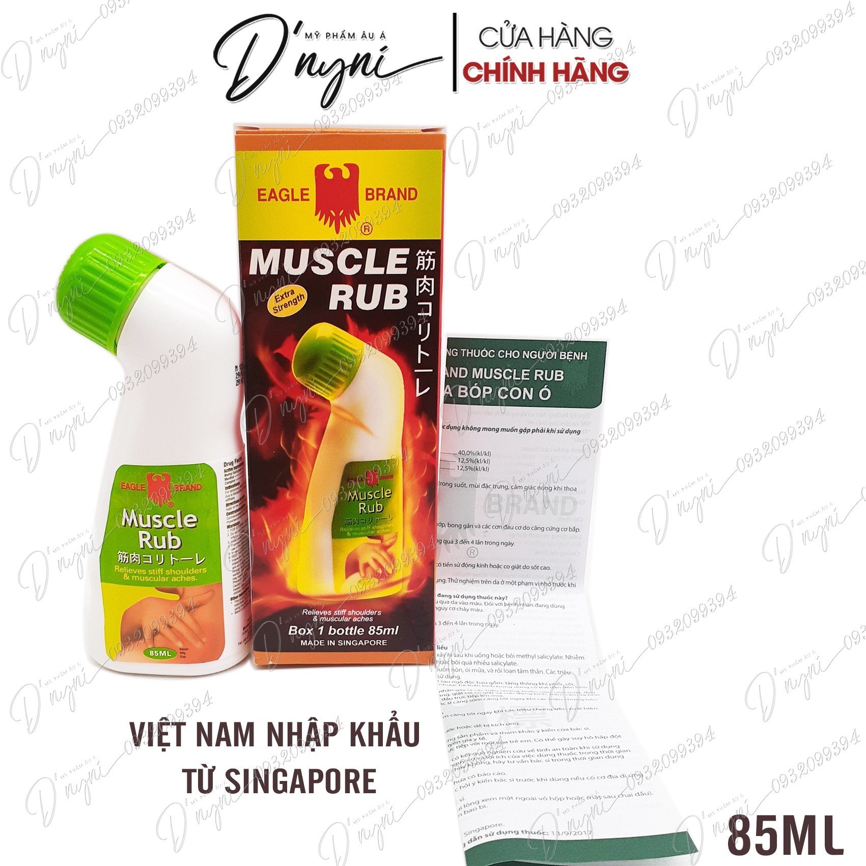 Dầu nóng xoa bóp con ó eagle brand muscle rub dạng lăn chai 85ml singapore