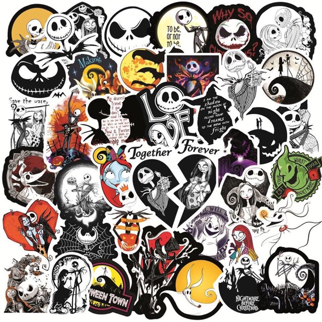 Set 30-5m60 sticker ma quỷ HALOWEEN ép lụa/ hình dán halloween