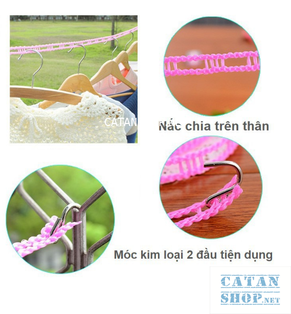 [HCM]Dây phơi đồ thông minh dài 5m có lỗ chống trượt tiết kiệm không gian GD412-DayPhoiDo
