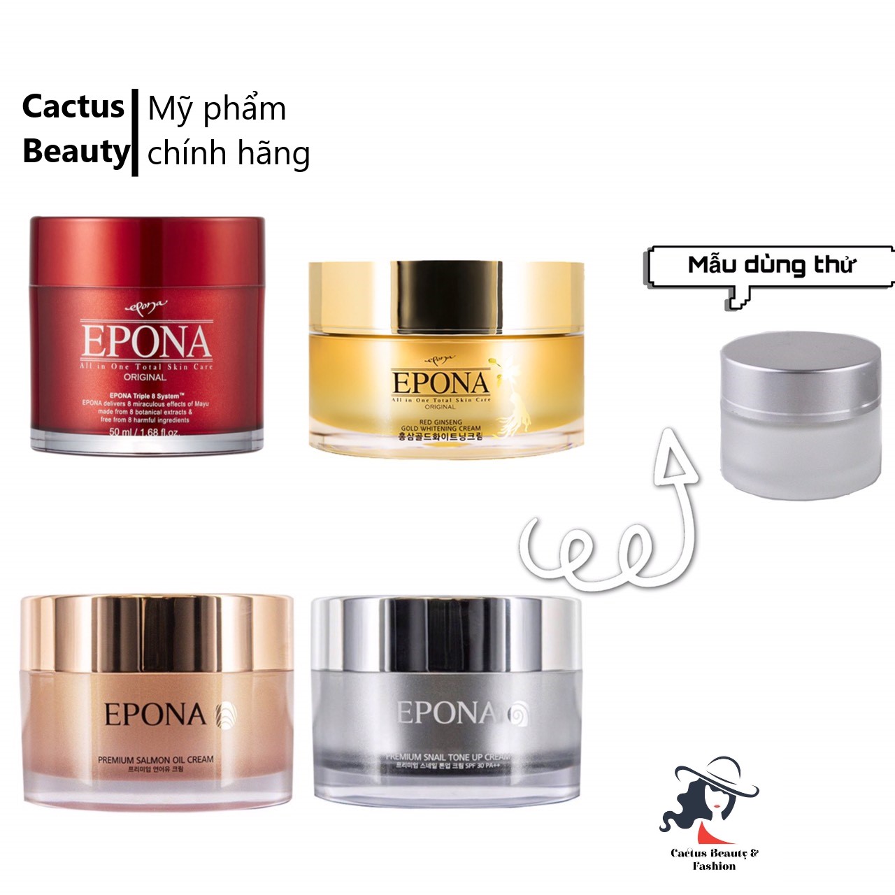 ( Mẫu chiết dùng thử) Kem dưỡng Epona Premium Salmon Cream  đủ loại