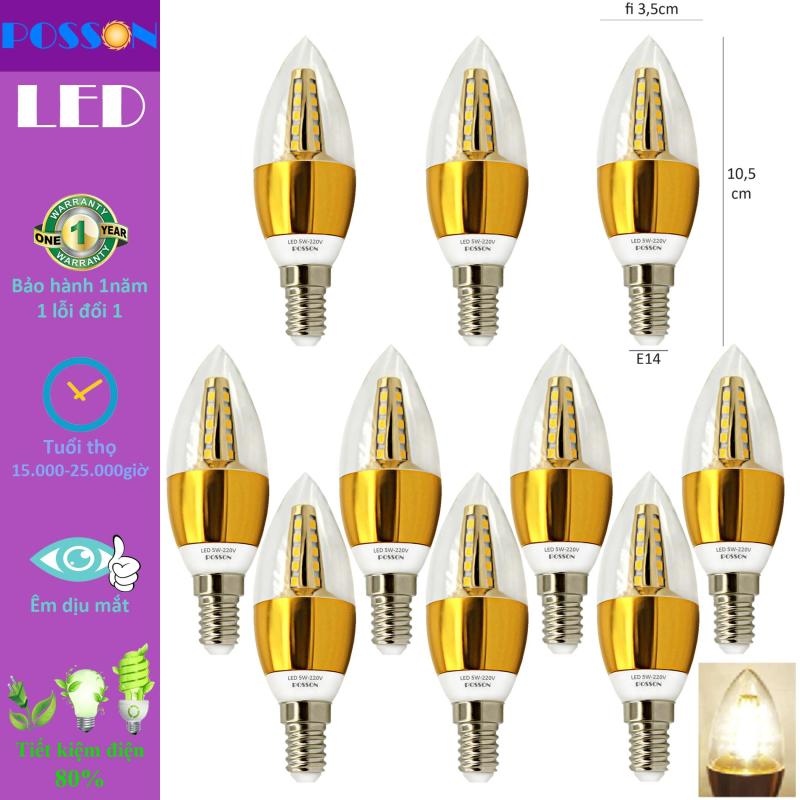 10 Bóng đèn Led nến 5w quả nhót đuôi E14 Posson LCP-5E14x