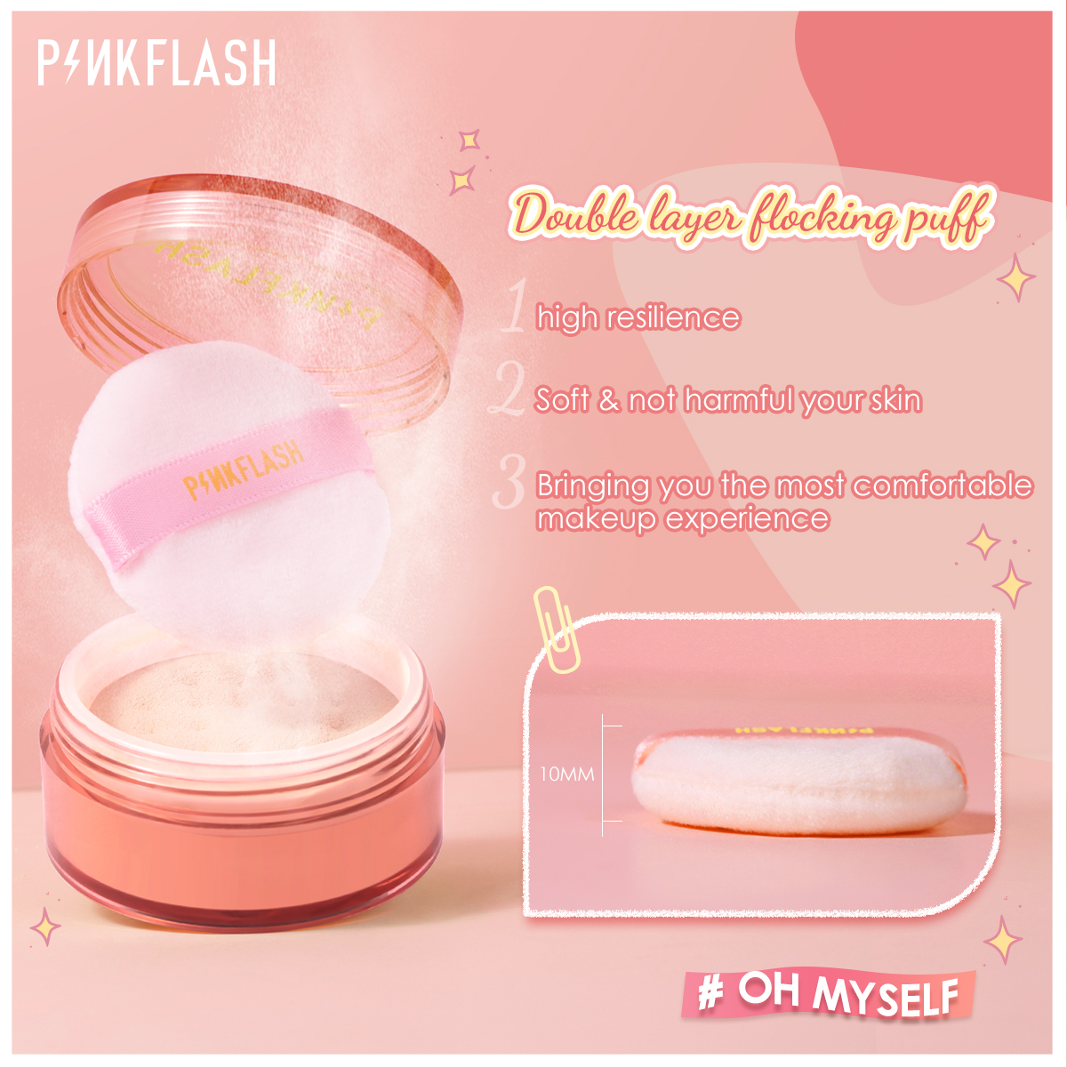 FOCALLURE Phấn phủ PINKFLASH OhMySelf lâu trôi