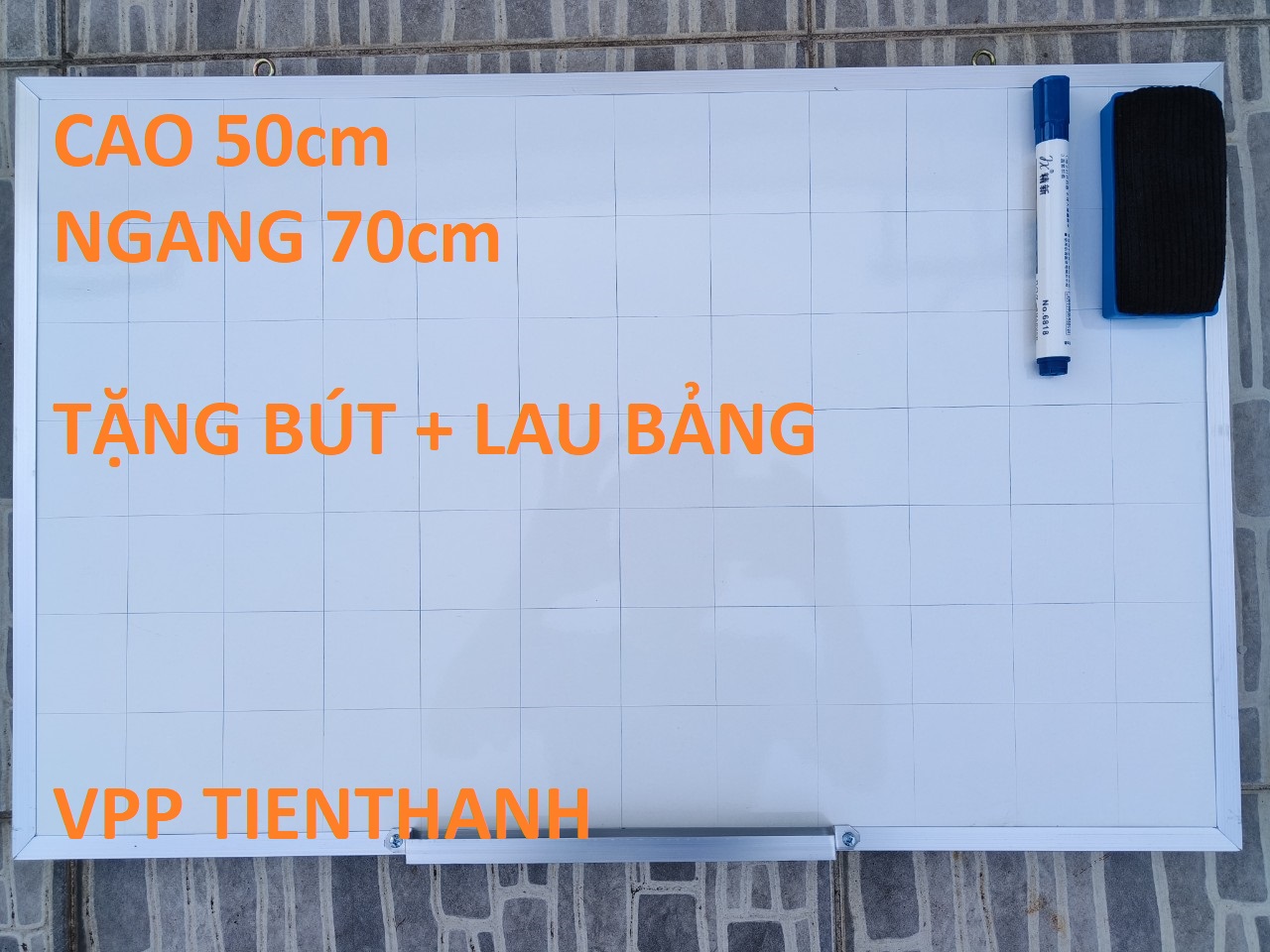 Bảng mica viết bút lông 50 x 70cm tặng kèm bút, lau bảng