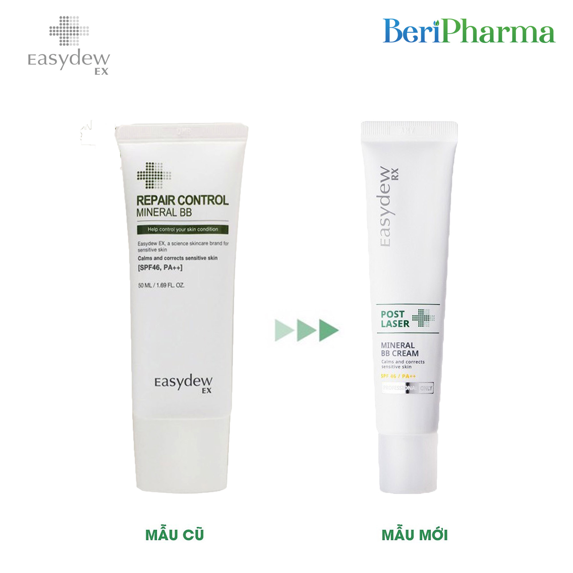 [HCM]Easydew Ex Kem Chống Nắng Phục Hồi Da Repair Control Mineral BB Cream 50ml