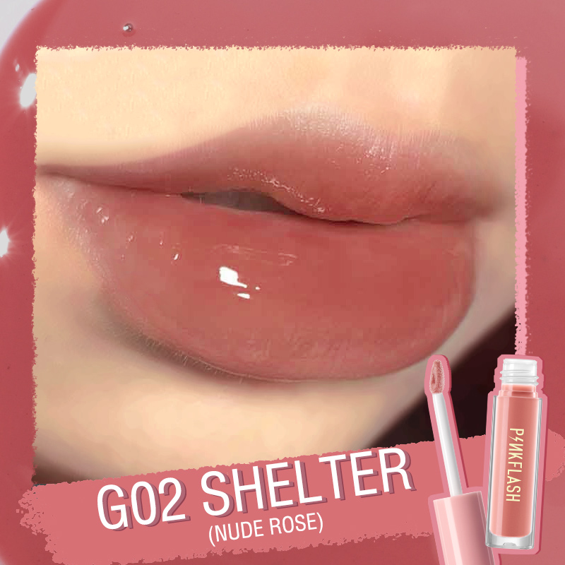 PINKFLASH son nội địa trung OhMyGloss Dưỡng ẩm Cao Shine & Shimmer Bóng lâu trôi Không thấm nước Không làm khô Son bóng căng mọng liptint