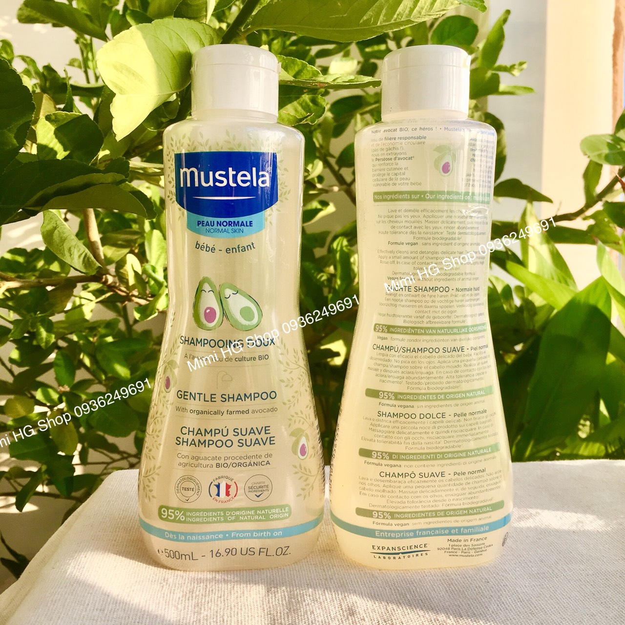 Dầu gội Mustela 500ml dành cho trẻ từ sơ sinh được chiết xuất từ bơ organic