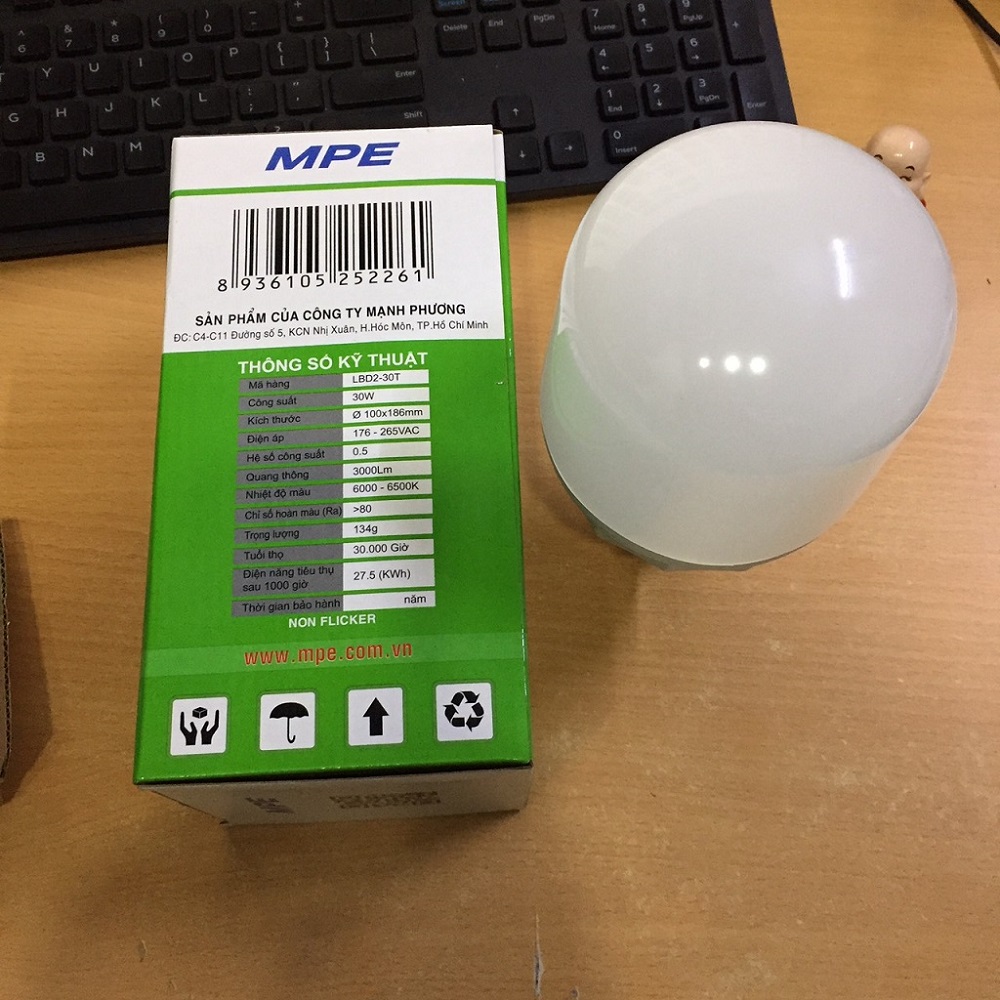 [HCM]BÓNG LED BUP 30W MPE - BÓNG ĐÈN LED MODEL LBD2-30W
