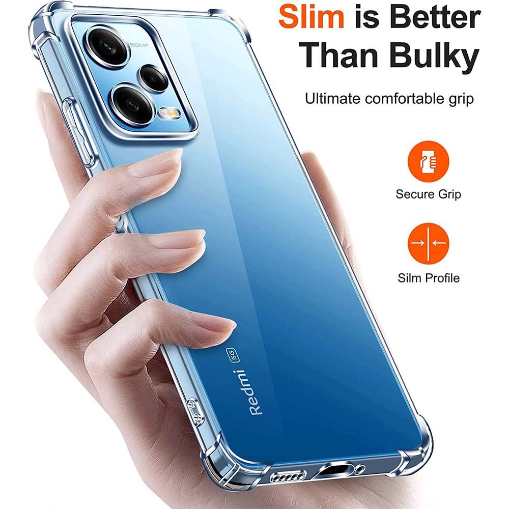 Ốp lưng Redmi Note 9s / 9 Pro / Note 10 Pro / Note 11 Pro / Note 12 Pro 5G / 13 Pro 5G / 14 Pro 5G / 14 Pro Plus dẻo trong suốt lồi 4 góc