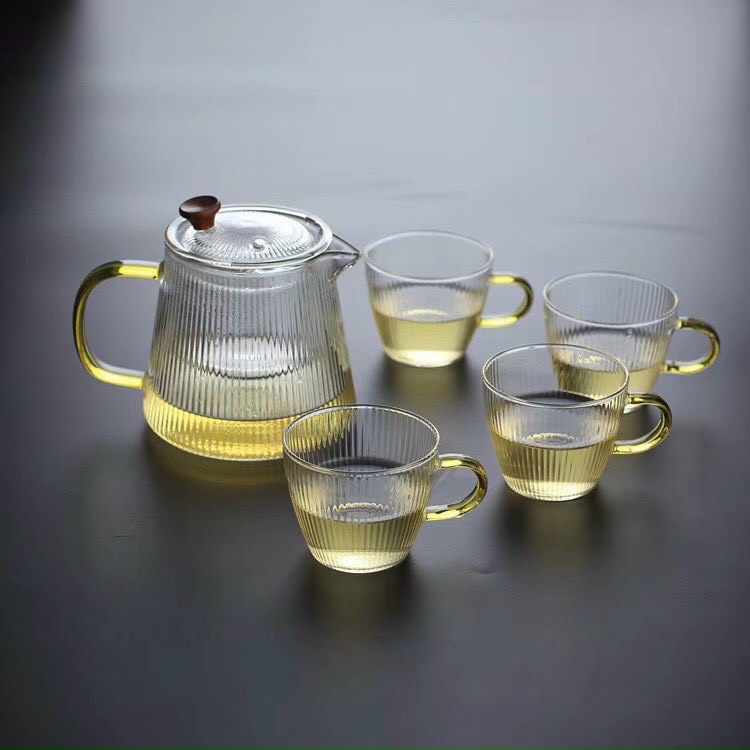 Bộ ấm chén thủy tinh pha trà chịu nhiệt cao cấp 600ml