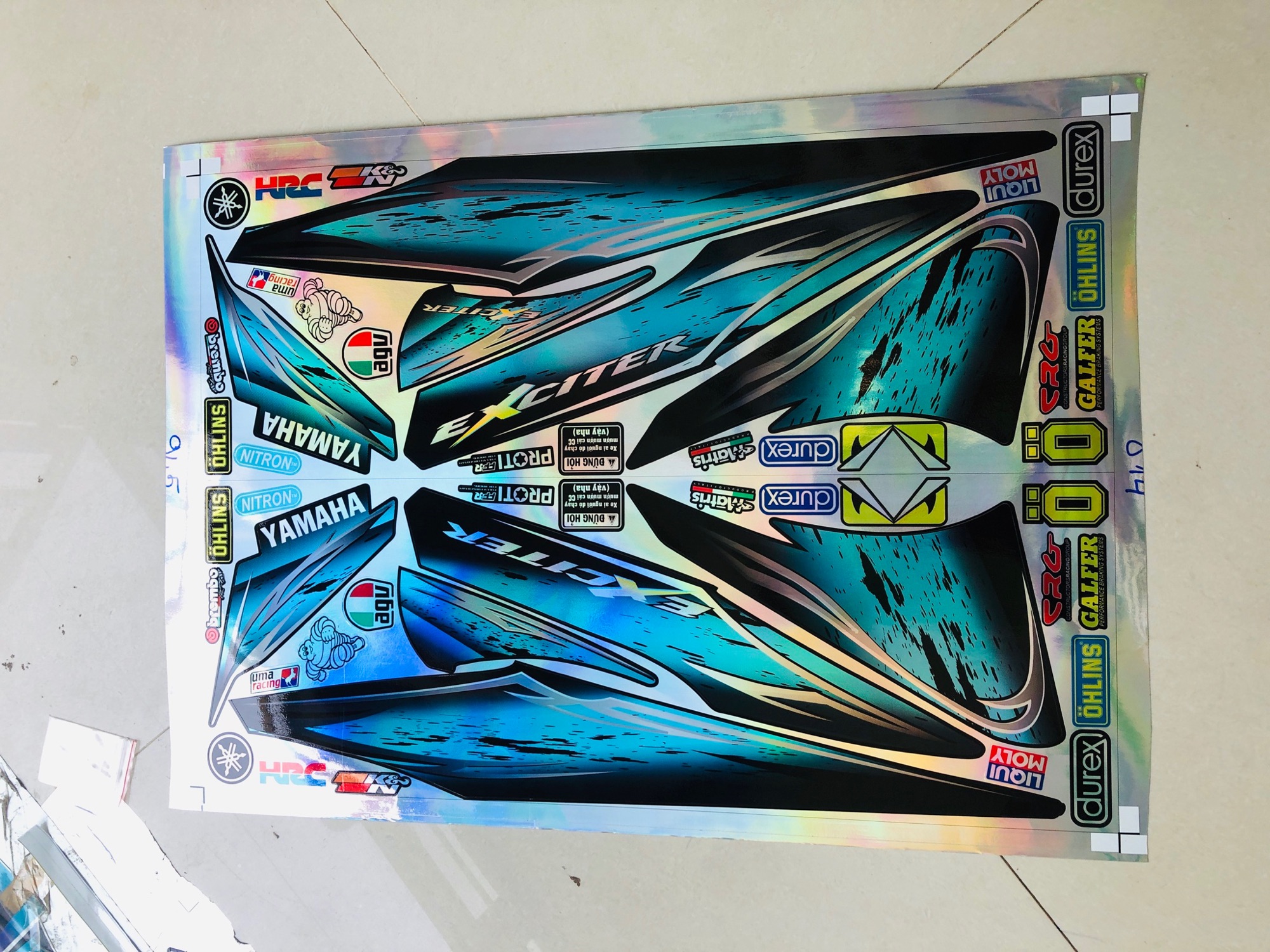 Tem rời ex 2006 xanh ngọc Crom titan 7 màu