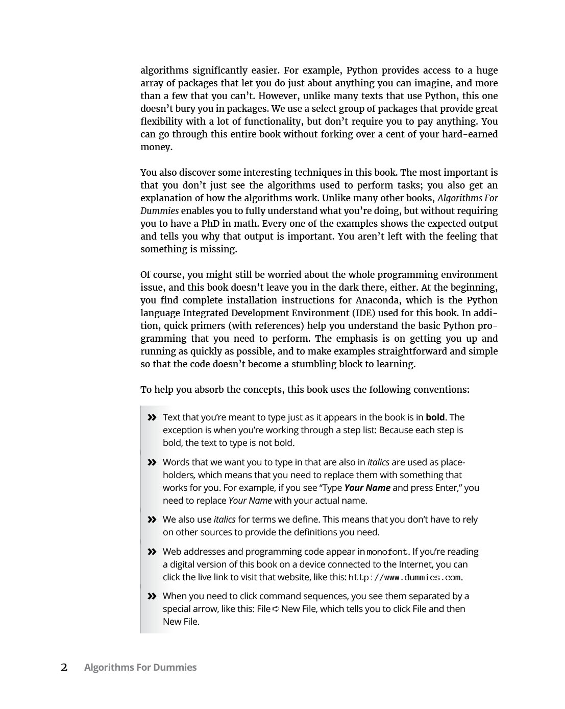 Algorithms for Dummies