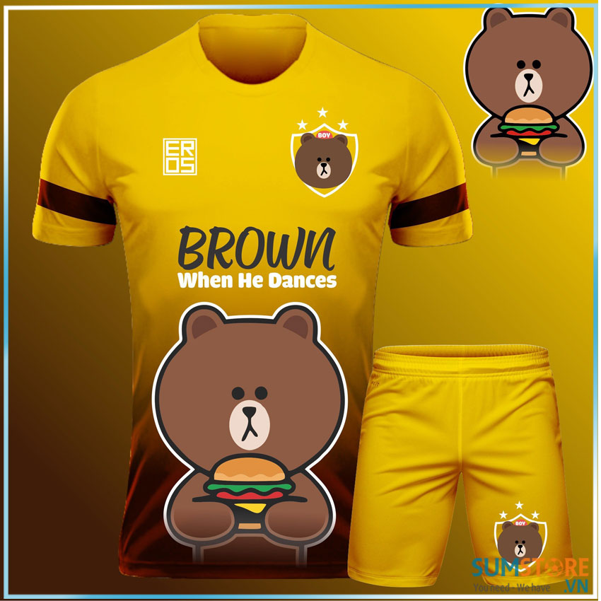[HCM]Áo Thể Thao Bóng Đá Kute Gấu Brown II - Đồ Đá Banh 2023