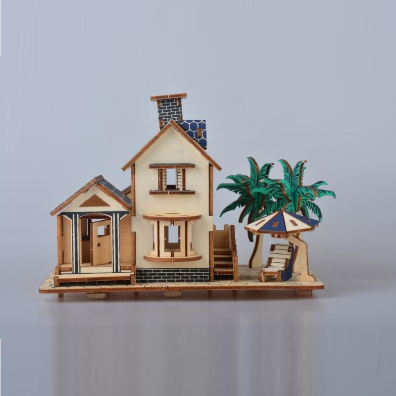 Đồ chơi lắp ráp gỗ 3D Mô hình Nhà Beach House Laser