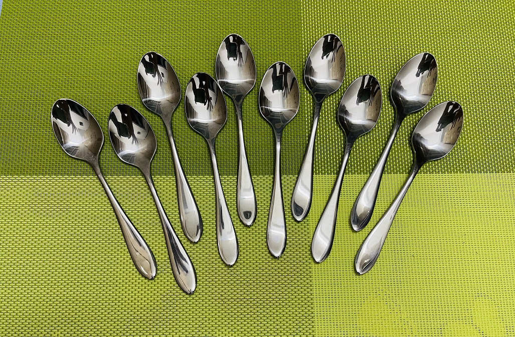 Sét 10 Muỗng Cafe Inox Cán Nhọn [ Kích Thước : 3cm x 13.6cm ]