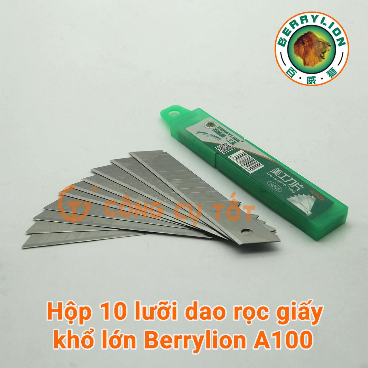 10 Hộp - 100 lưỡi dao rọc giấy khổ lớn Berrylion A100M