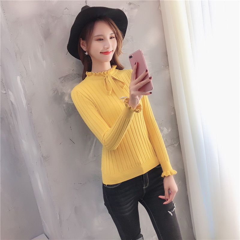 ÁO LEN CỔ VIỀN NƠ XINH XẮN