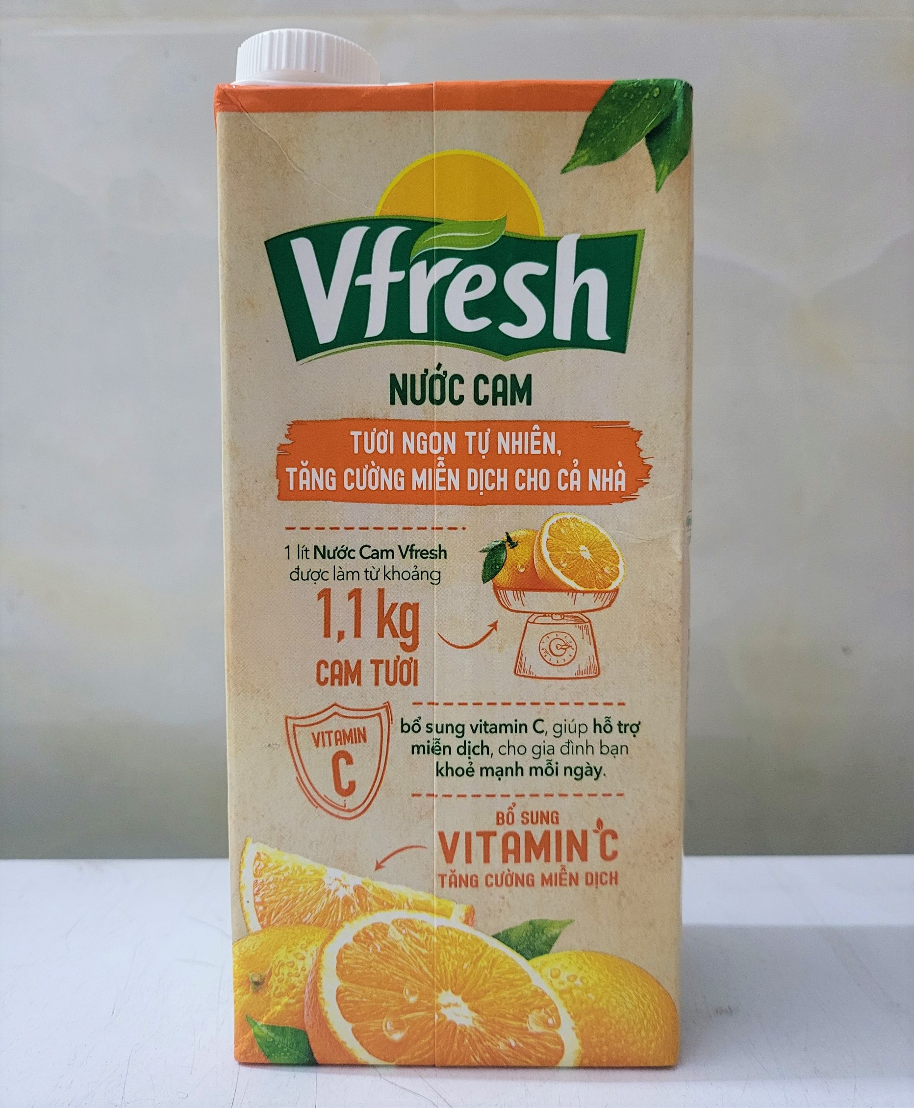 [Hộp 1 Lít] NƯỚC CAM ÉP VFRESH [VN] VINAMILK Orange Nectar Juice (halal)