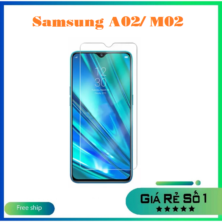 Kính cường lực Samsung A02/ M02 trong suốt không full màn hình