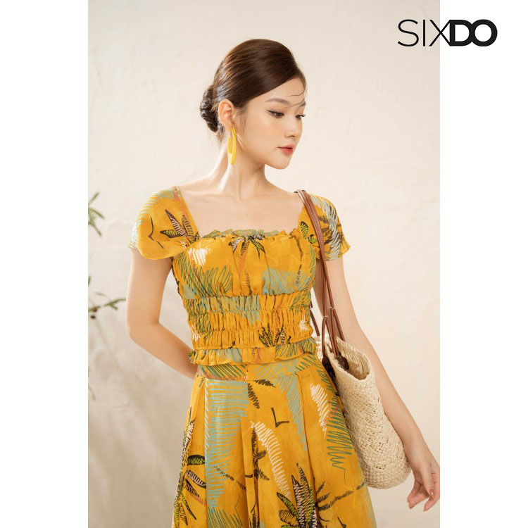 Chân váy voan midi họa tiết hoa SIXDO (Midi Skirt)
