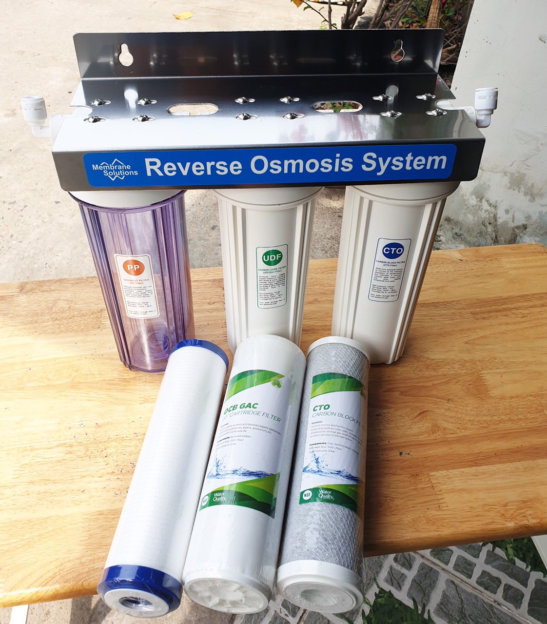 Bộ lọc nước thô đầu nguồn 3 cấp lọc MemBrane Solutions