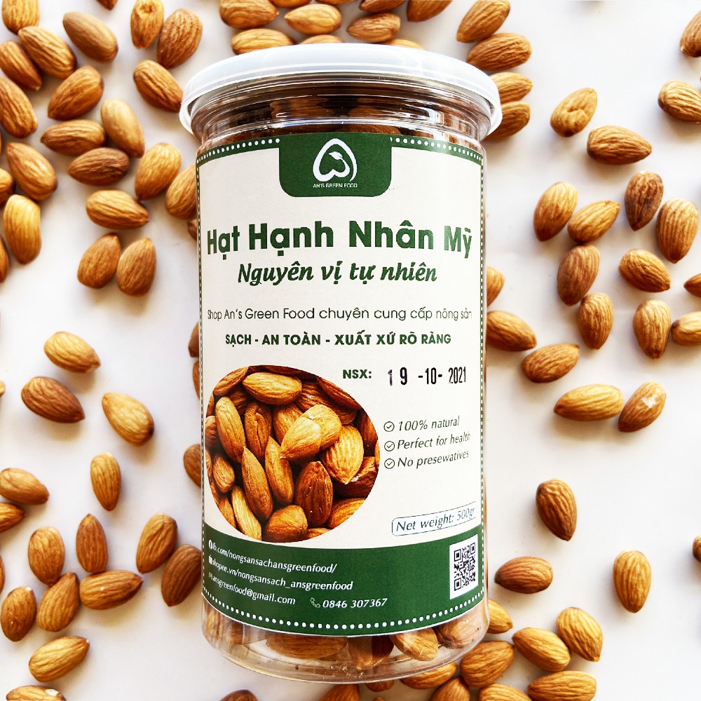 Hạnh Nhân Mỹ Tươi-Nhập Khẩu 100% Từ Mỹ (500g)