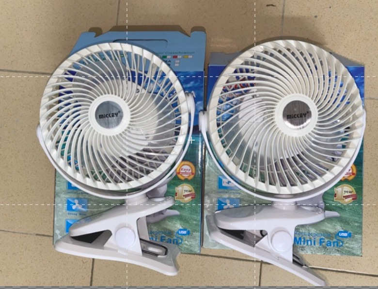 Quạt sạc kẹp tích điện Mickey 6" TD-806A