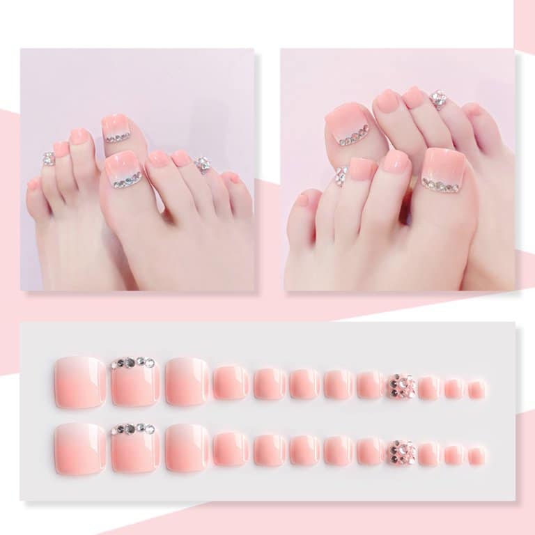 Bộ 24 Móng chân giả , nail giả C33 (kèm keo dán)