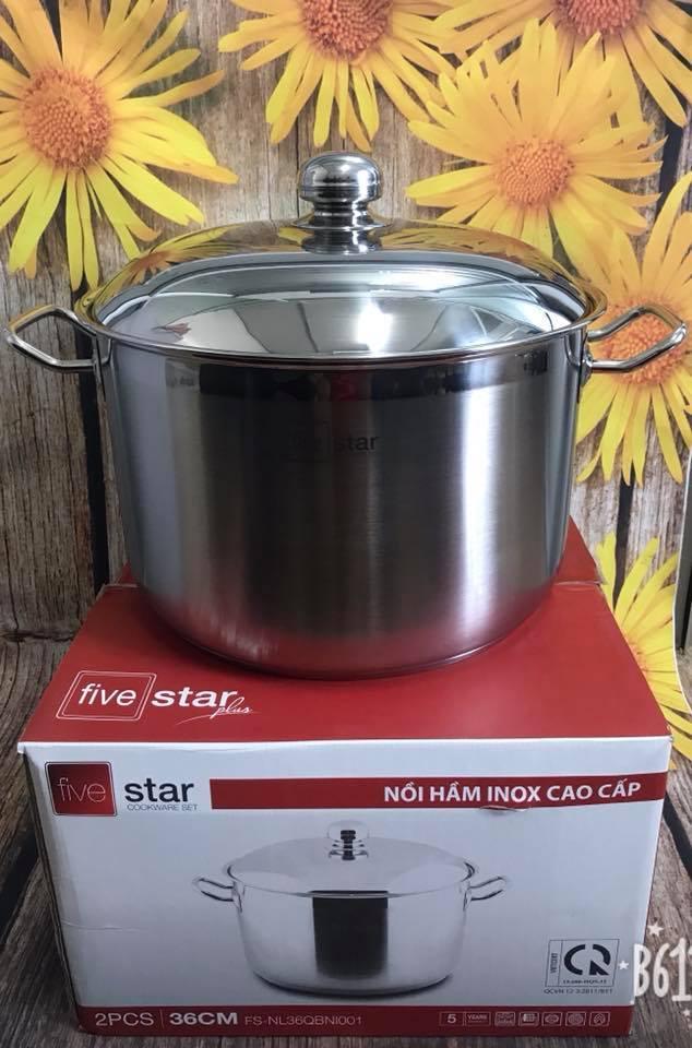 NỒI INOX 3 ĐÁY FIVESTAR 36CM N36-3D