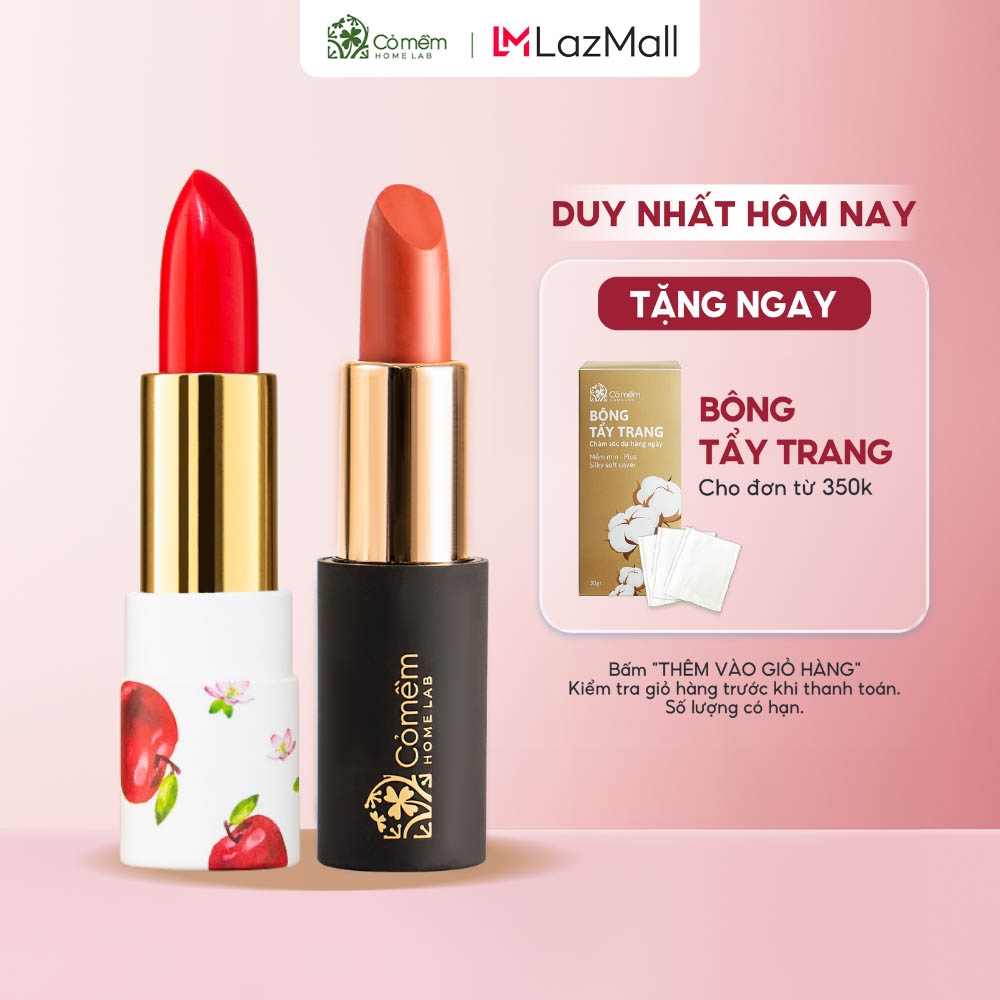 Combo Son Môi Táo Xinh Dưỡng Môi Cỏ Mềm