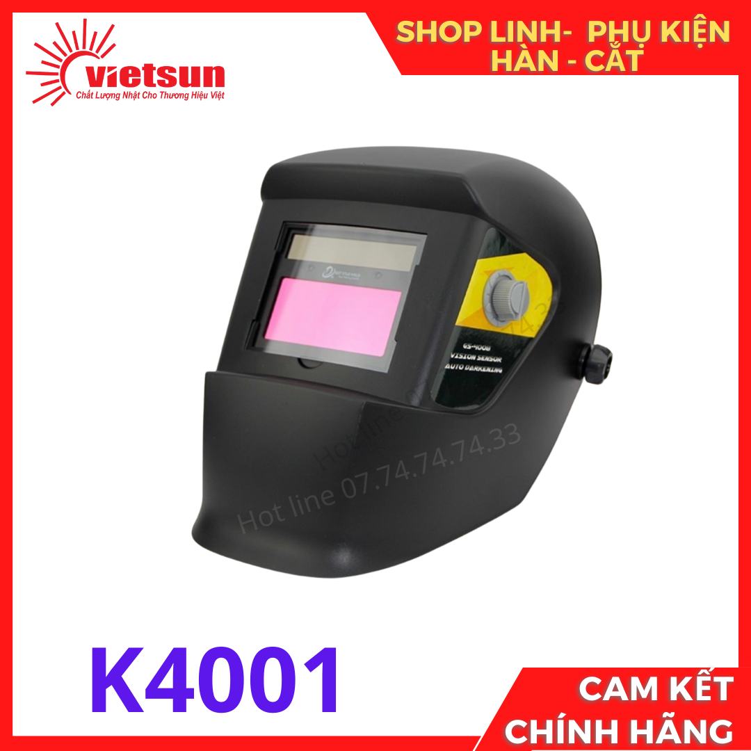 Nón hàn điện tử K4001, mũ hàn điện tử,kính hàn điện tử, mặt nạ hàn điện tử