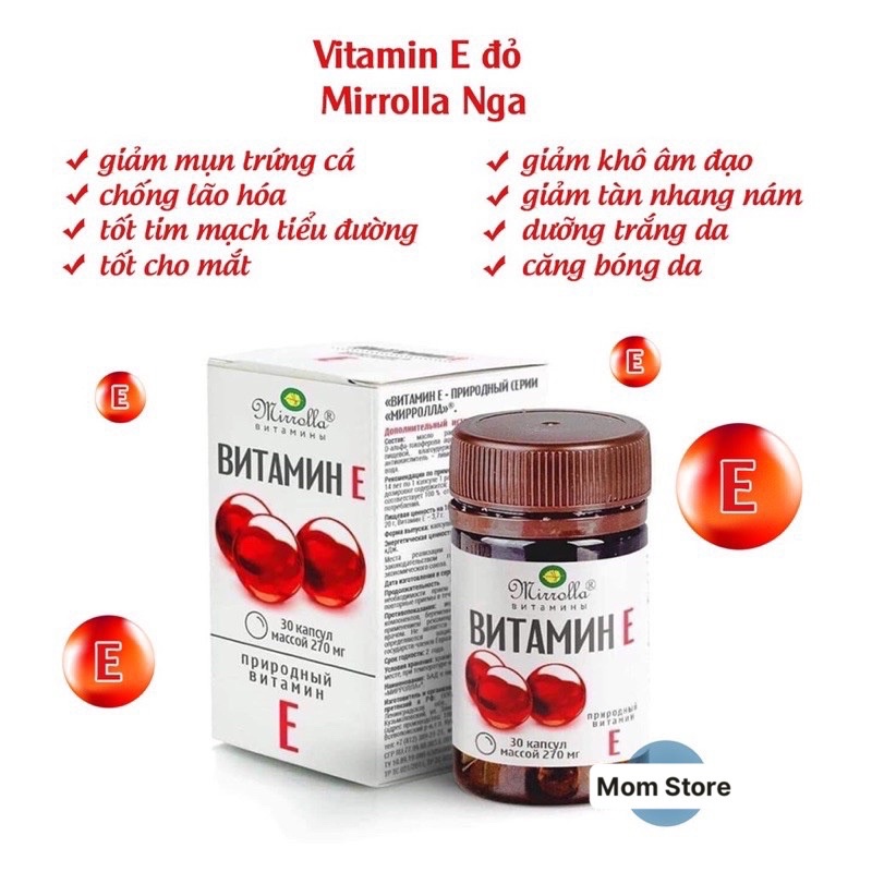 Vitamin E đỏ Nga 270mg 30 viên