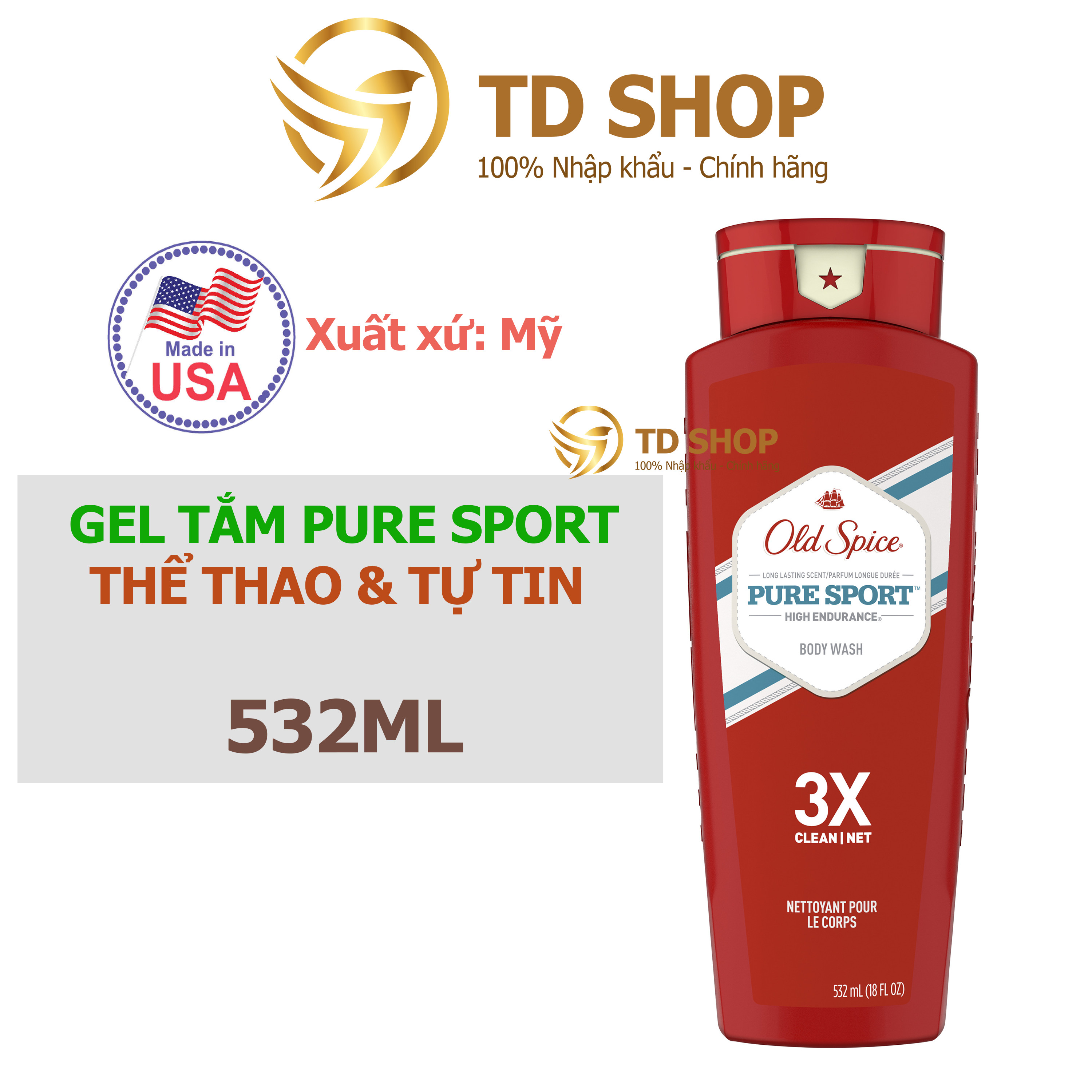 [NK Mỹ] Sữa tắm Old Spice 473ml - 532ml nhiều mùi hương - TD Shop
