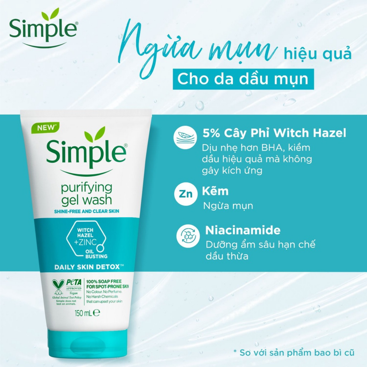 Sữa rửa mặt Simple Kind to Skin Refreshing Facial Wash Gel 150ml