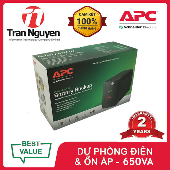 Bộ lưu điện: Back-UPS 650VA, 230V, AVR, Universal Sockets - BX650LI-MS