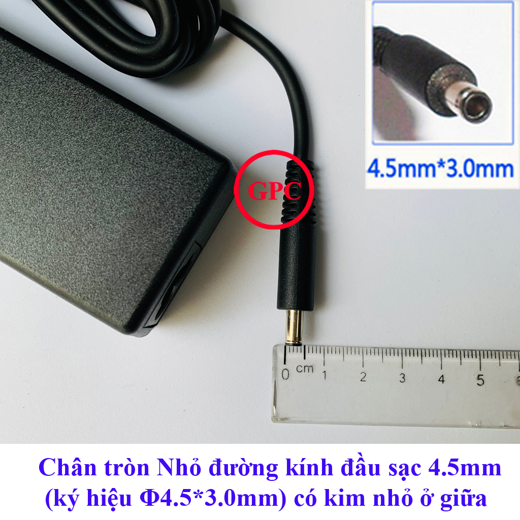 SẠC LAPTOP DELL CHÂN KIM NHỎ 19.5V 4.62A 90W dùng cho mã card rời thế hệ mới 3558 3567 3568 3578 5568 3559 5559 5565 5566 5567 5578 đường kính đầu sạc 4.5mm