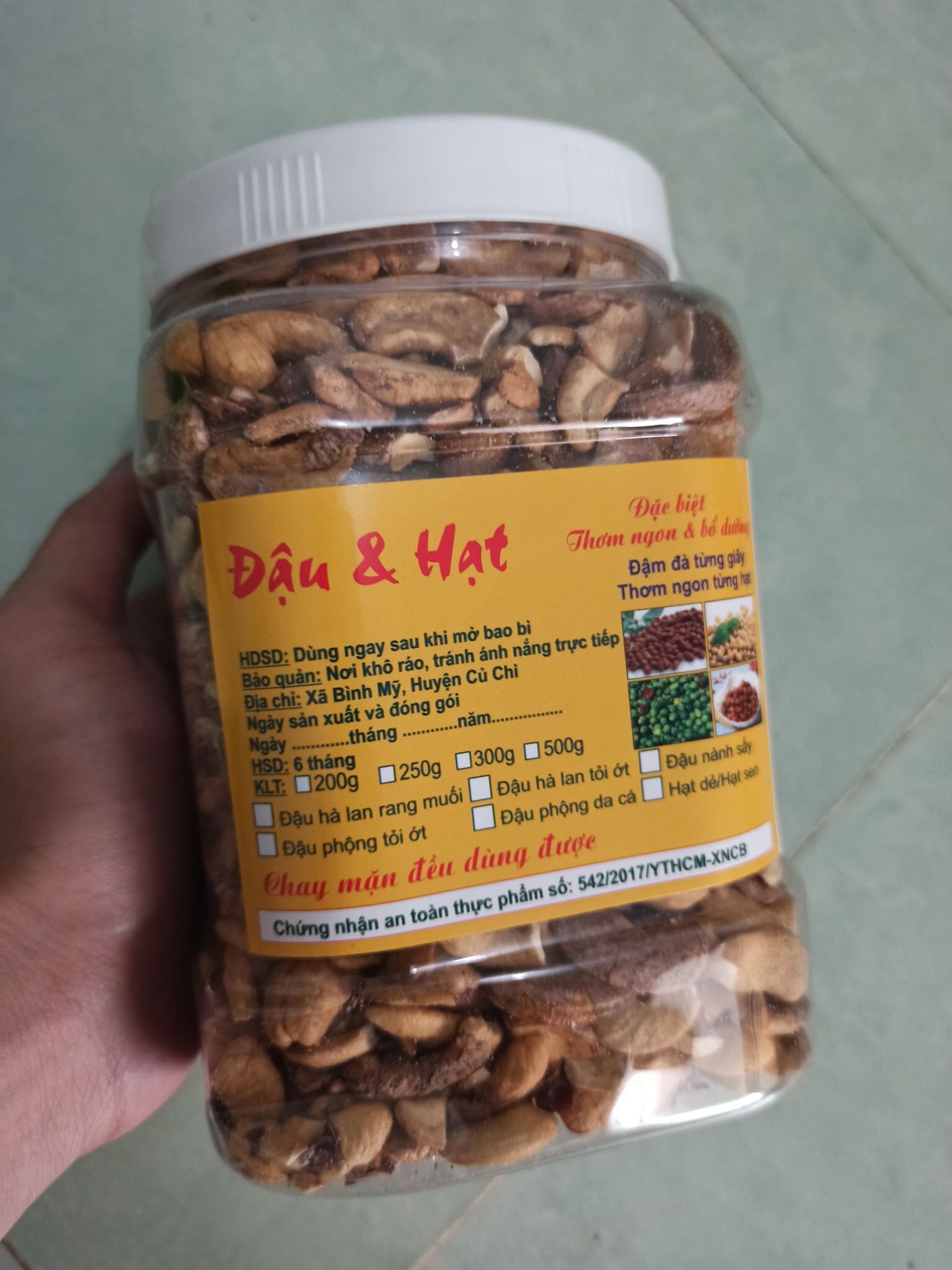500g HẠT ĐIỀU RANG MUỐI LOẠI VỠ ( bể -  còn vỏ lụa )